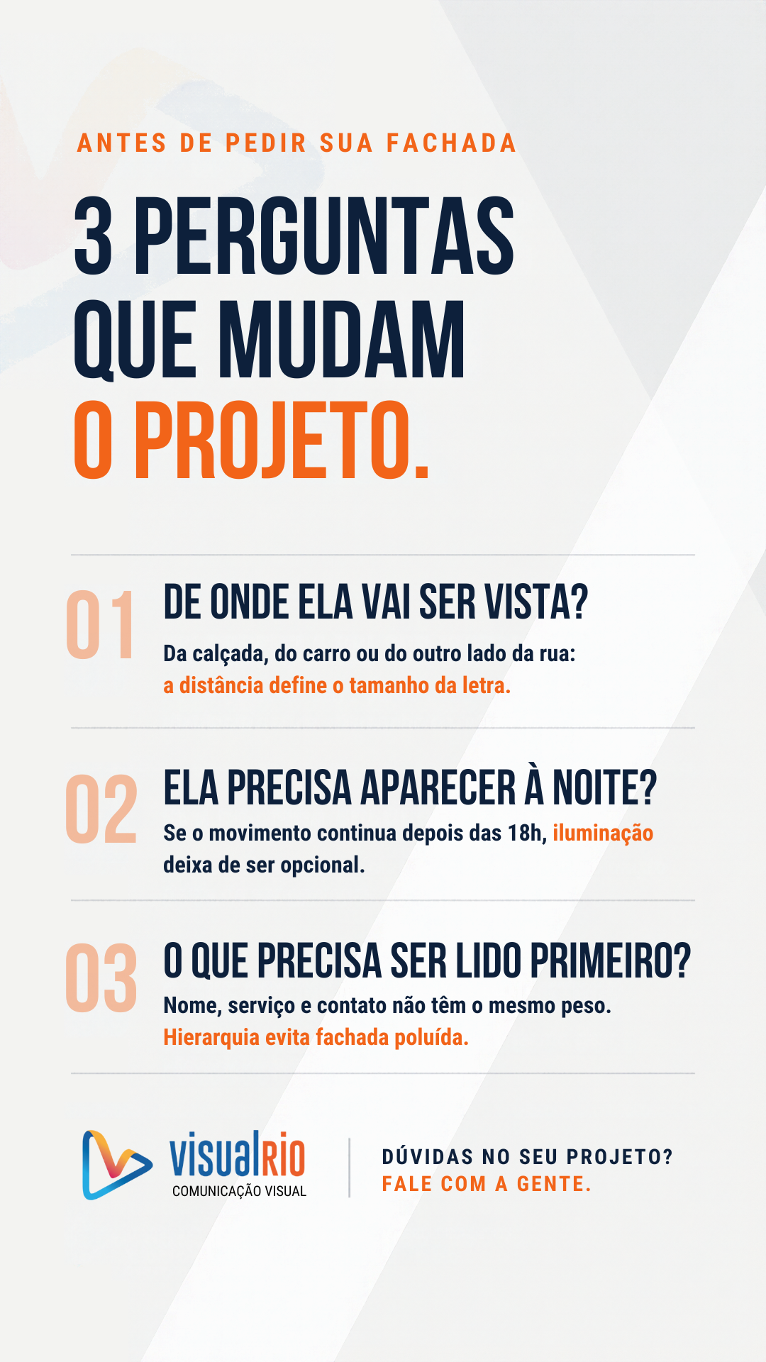 Story de 25 de setembro — 3 perguntas que mudam o projeto